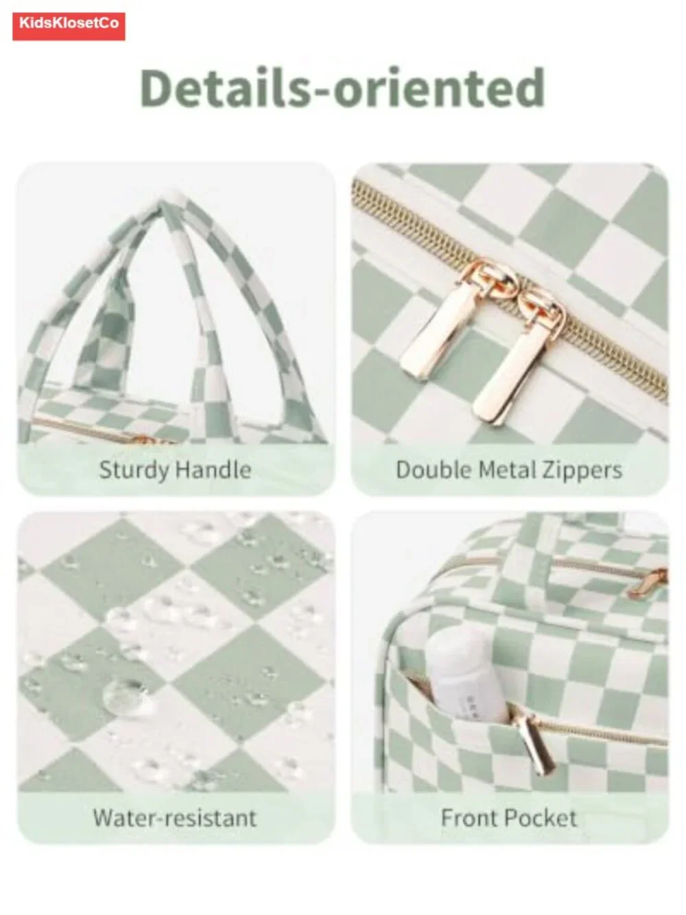 Hanging Toiletry Bag with Metal Hook, Multiple Pockets, Polyester, Travel